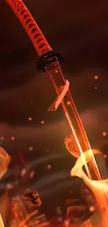 A sword surrounded by vibrant fiery flames, adding a dynamic energy.