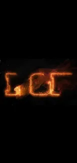 Glowing fiery text on a dark mobile wallpaper background.