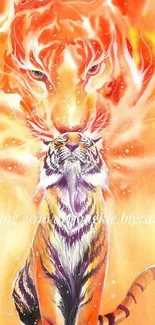 Fiery orange tiger with spirit aura.