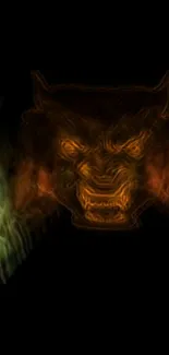 Abstract fiery wolf art with dark background wallpaper.