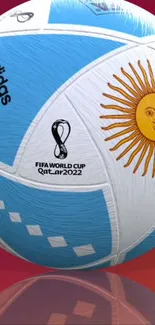 FIFA World Cup 2022 Adidas ball wallpaper with blue and gold design.