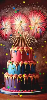 Fireworks Entertainment Cake Decorating Supply Live Wallpaper