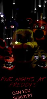 Five Nights at Freddy's dark theme wallpaper with animatronic characters.