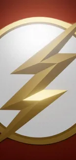 Flash lightning bolt emblem wallpaper on red background.