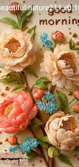 3D floral art with morning blooms