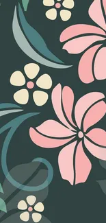 Elegant floral mobile wallpaper with pastel colors and abstract design.