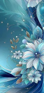 Flower Art Paint Azure Live Wallpaper