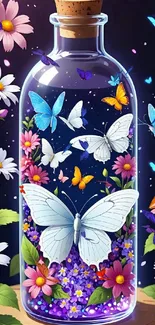 Flower Bottle Butterfly Live Wallpaper