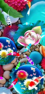 Flower Green Blue Live Wallpaper