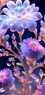 Flower Plant Blue Live Wallpaper