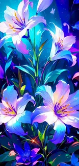 Flower Plant Blue Live Wallpaper