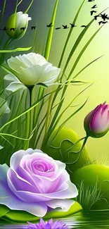 Flower Plant Light Live Wallpaper