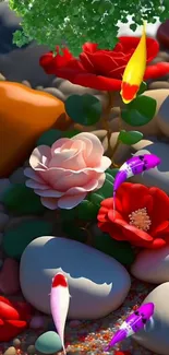 Flower Plant Light Live Wallpaper