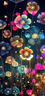 Flower Plant Light Live Wallpaper