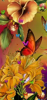 Flower Pollinator Green Live Wallpaper