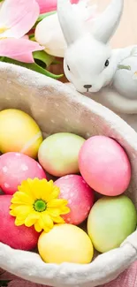 Flower Rabbit Easter Live Wallpaper