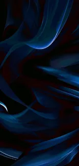 Flowing dark blue abstract wallpaper design.