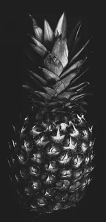 Monochrome pineapple wallpaper with detailed texture.