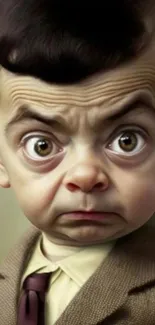 Cartoon character with a funny expression close-up wallpaper.