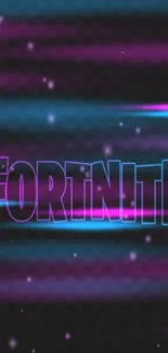 Fortnite neon text wallpaper with dark background.