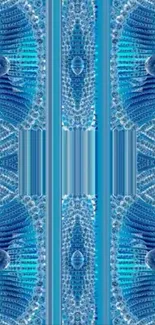 Blue fractal abstract wallpaper design with intricate patterns.