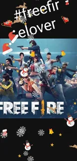 Exciting Free Fire wallpaper featuring characters in action scene.