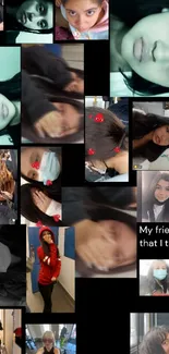 Collage of friends captured in photos with a text overlay 'My friends that I trust.'