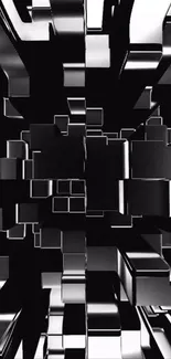 3D geometric abstract mobile wallpaper in sleek futuristic design.