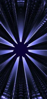 Futuristic abstract blue wallpaper with central vortex design.