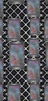 Futuristic abstract grid pattern phone wallpaper.