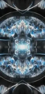 Futuristic symmetrical abstract light pattern