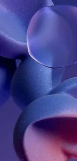 Futuristic abstract wallpaper with blue and purple elements.