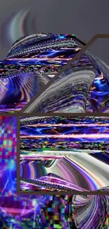 Futuristic abstract wallpaper with vibrant digital patterns.