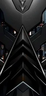 Futuristic abstract tech design mobile wallpaper with metallic elements.