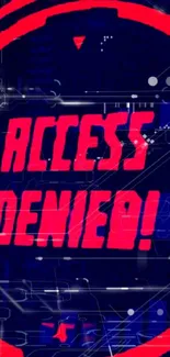 Access Denied graphic with red text on a dark digital background.