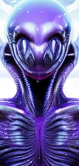 Futuristic purple alien creature design with a sci-fi theme.