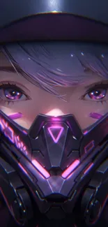 Anime character in futuristic helmet