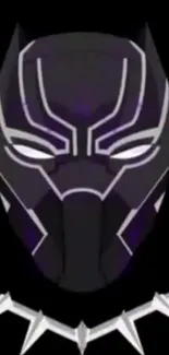 Futuristic Black Panther design on black background.