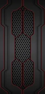 Futuristic black and red geometric wallpaper