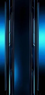 Futuristic blue abstract geometric wallpaper.