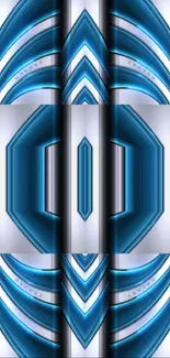 Futuristic blue abstract mobile wallpaper with geometrical patterns.