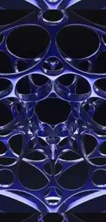 Abstract blue 3D geometric art wallpaper.