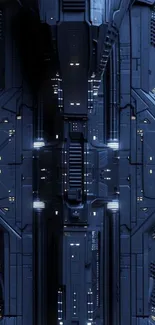 Futuristic blue circuitry wallpaper design.