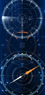 Futuristic compass digital wallpaper with intricate details.