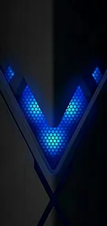 Futuristic blue glow mobile wallpaper design.