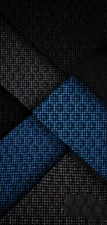 Futuristic blue and black grid phone wallpaper.