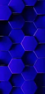 Futuristic blue hexagon pattern wallpaper