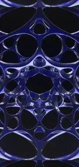 Futuristic blue metal geometric design pattern wallpaper.