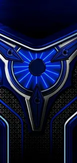 Futuristic blue tech design with metallic details