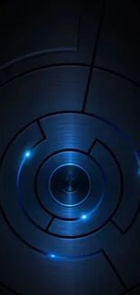 Futuristic tech wallpaper with glowing blue spirals.